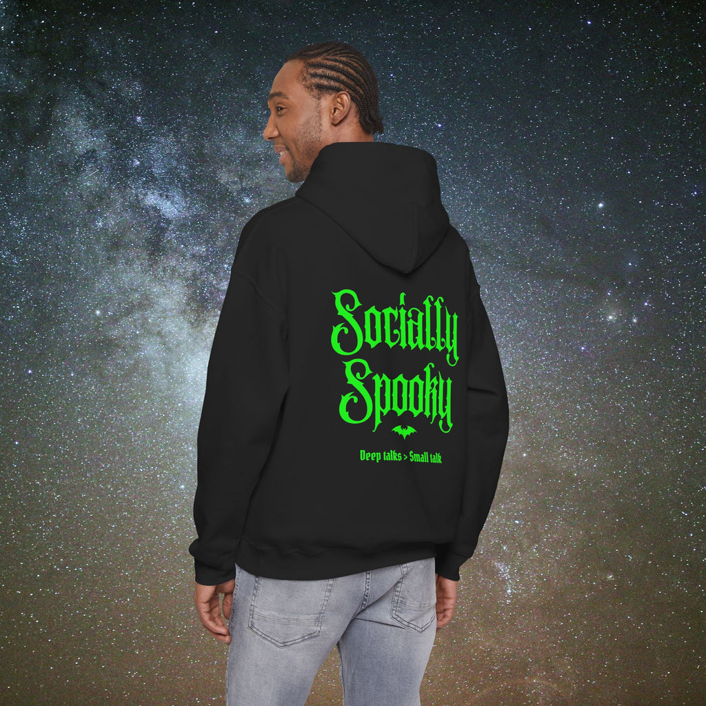 Socially Spooky Hoodie | Neon Green Halloween Edition