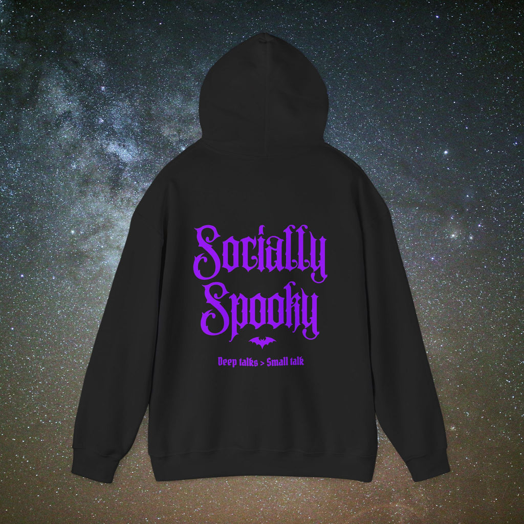 Socially Spooky Hoodie | Neon Purple Halloween Edition