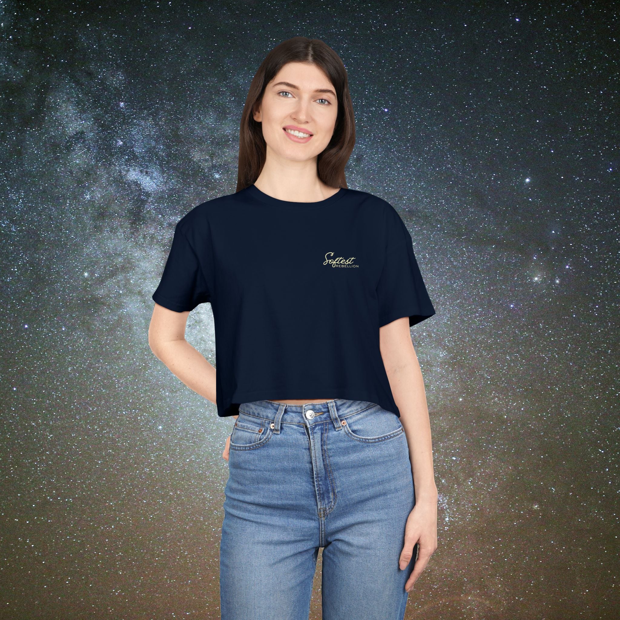 Softest Rebellion™ Minimalist Logo - Crop Top