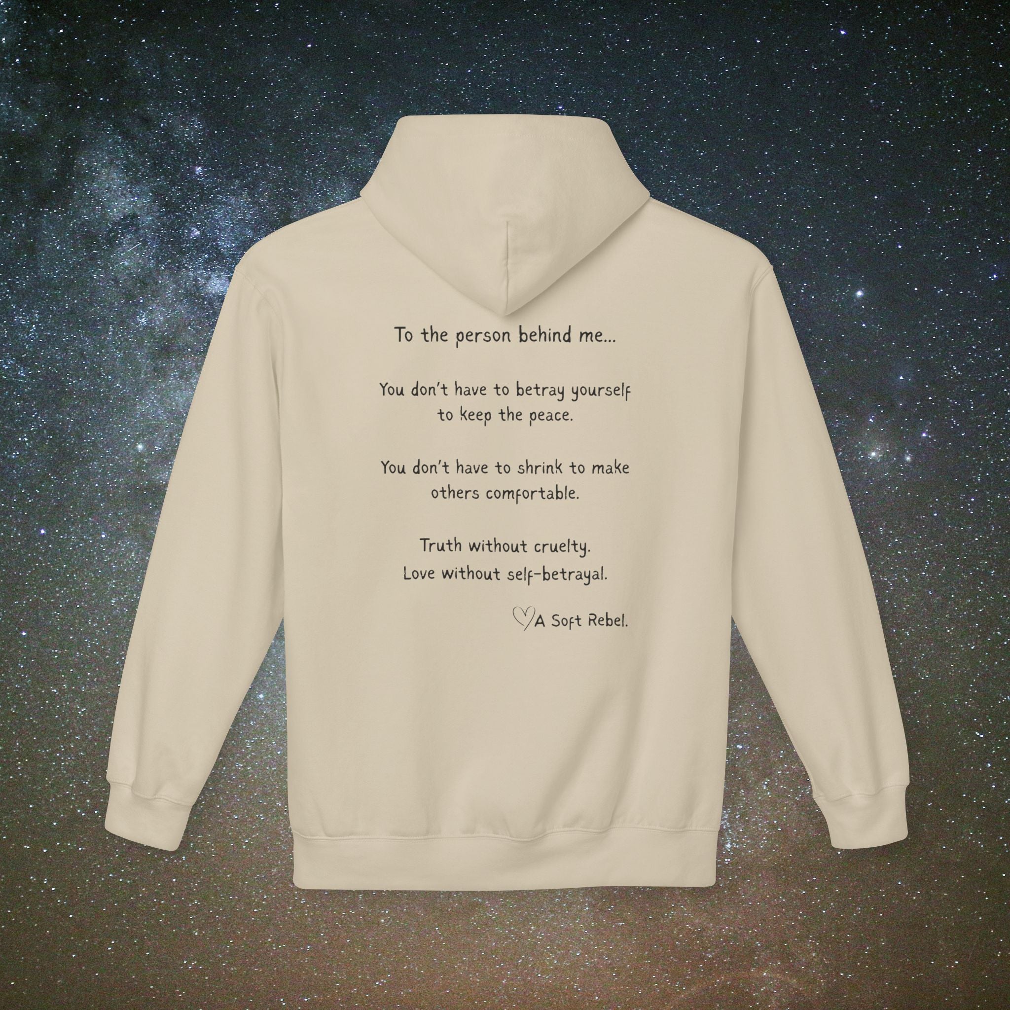 "To the Person Behind Me" - A Soft Rebel Boundary Hoodie