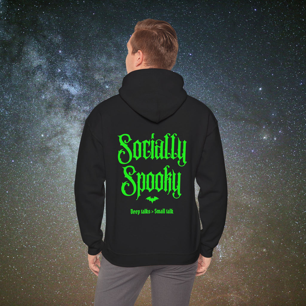 Socially Spooky Hoodie | Neon Green Halloween Edition