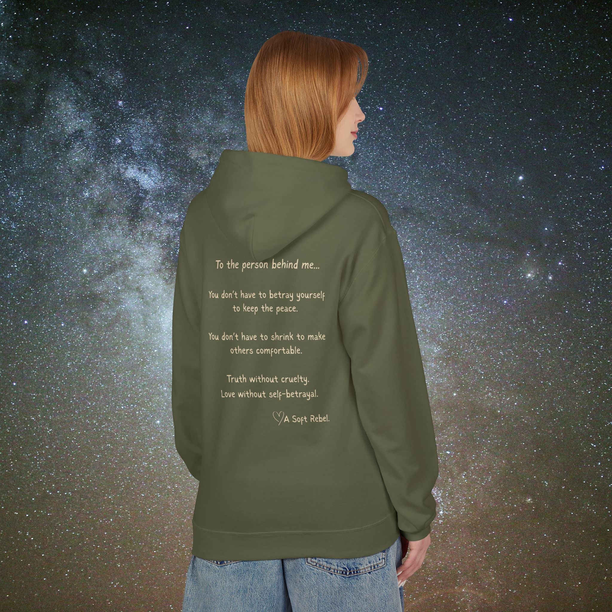 "To the Person Behind Me" - A Soft Rebel Boundary Hoodie