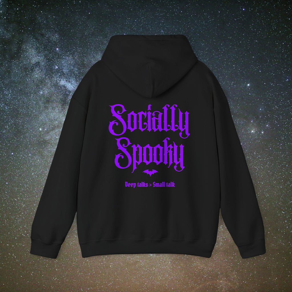 Socially Spooky Hoodie | Neon Purple Halloween Edition