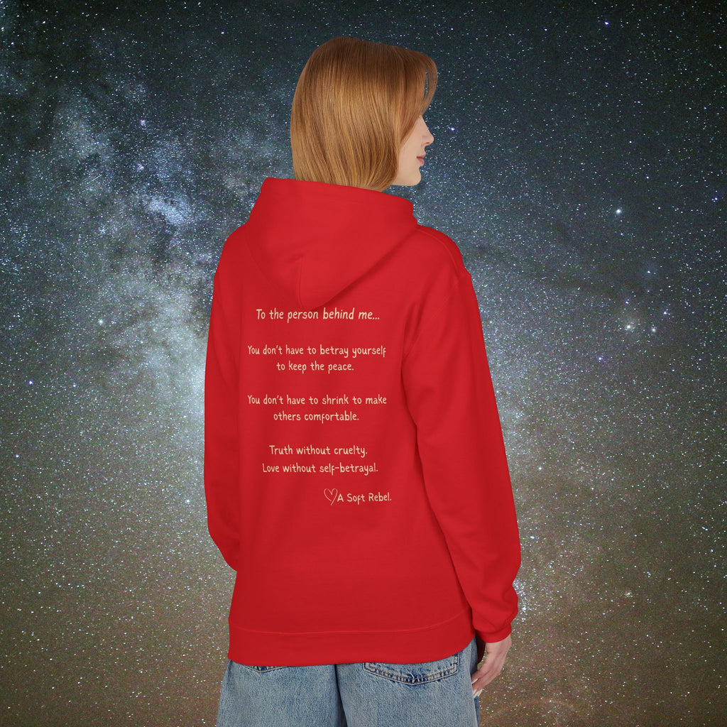 "To the Person Behind Me" - A Soft Rebel Boundary Hoodie