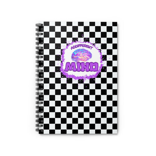 ADDifferent Mind™ Spiral Notebook – Checkerboard ADHD Journal