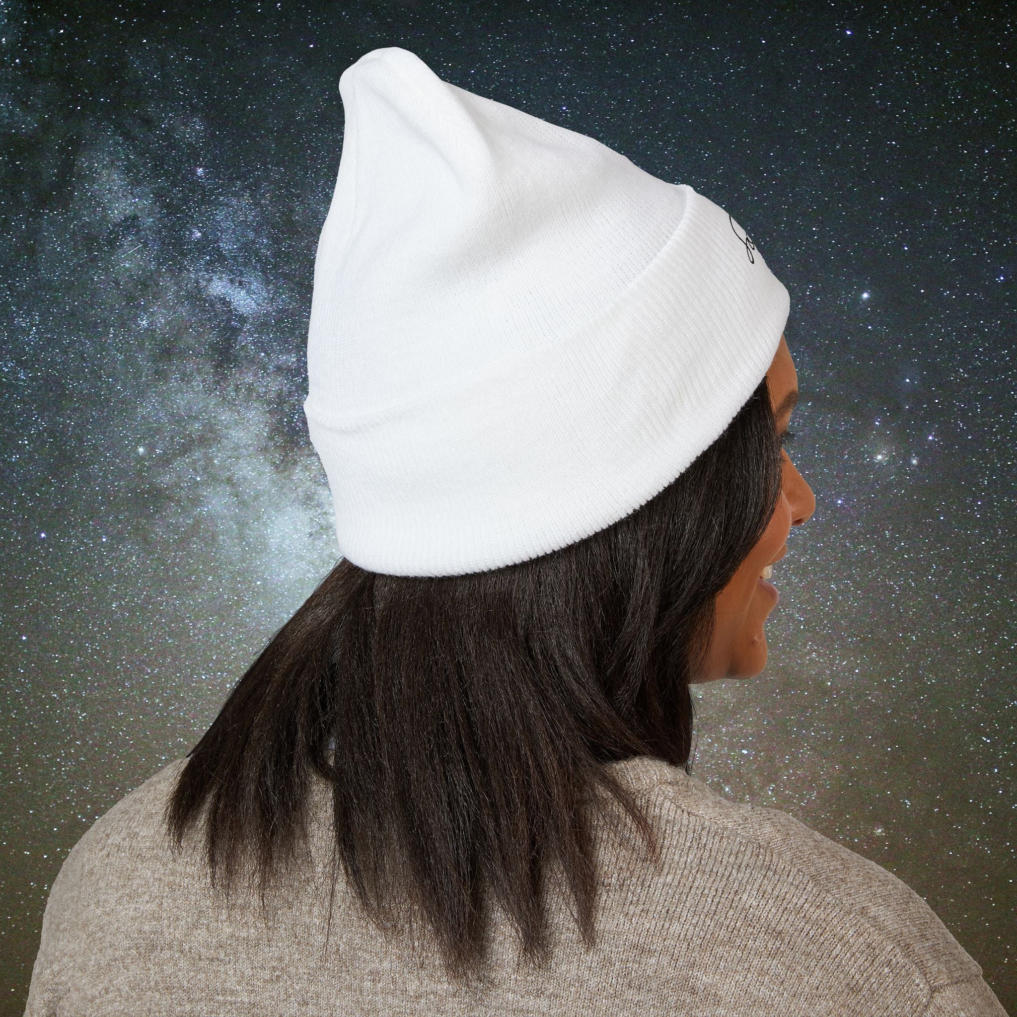 Softest Rebellion™ Minimal Black Logo Embroidered Beanie