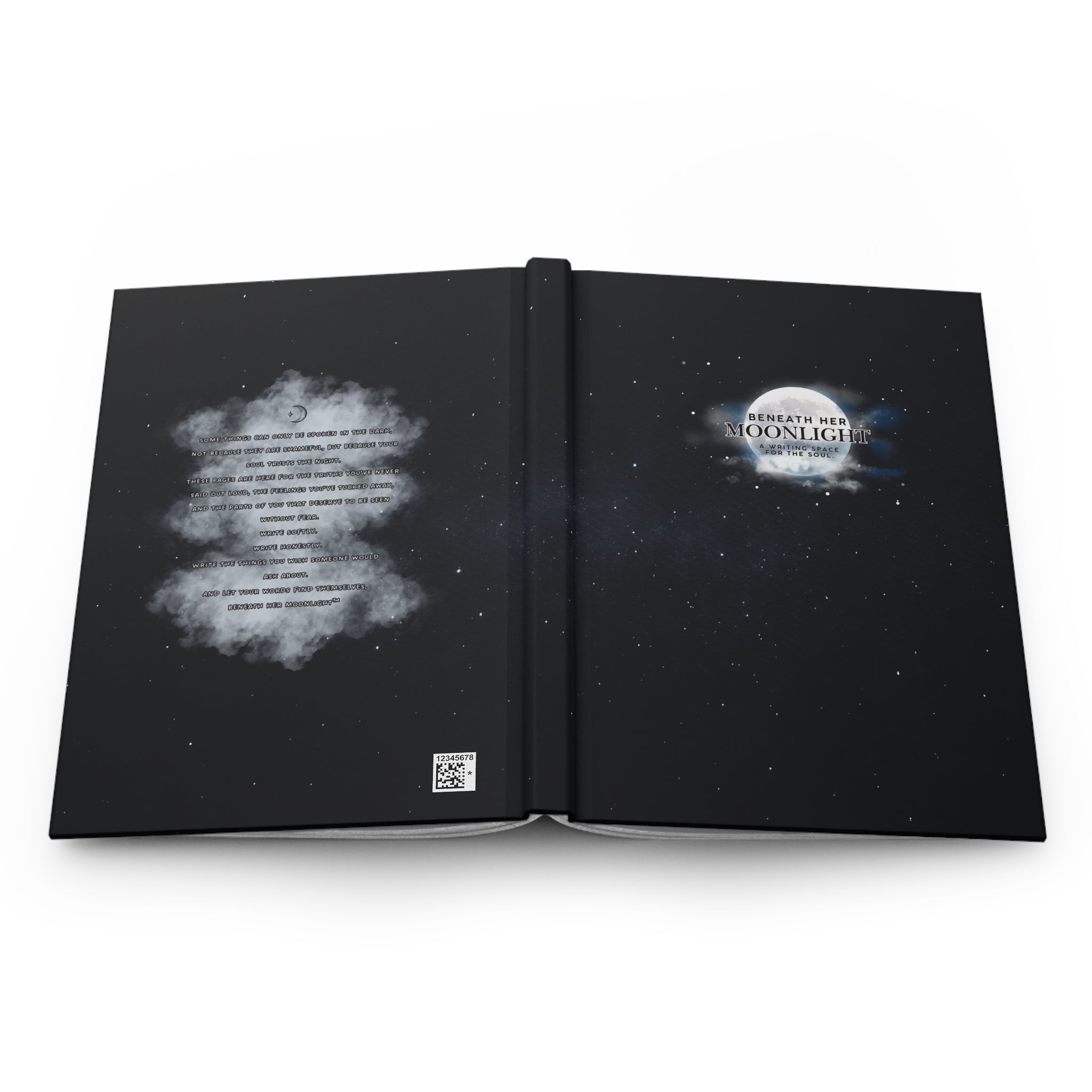 A Writing Space for the Soul | Beneath Her Moonlight™ Hardcover Journal