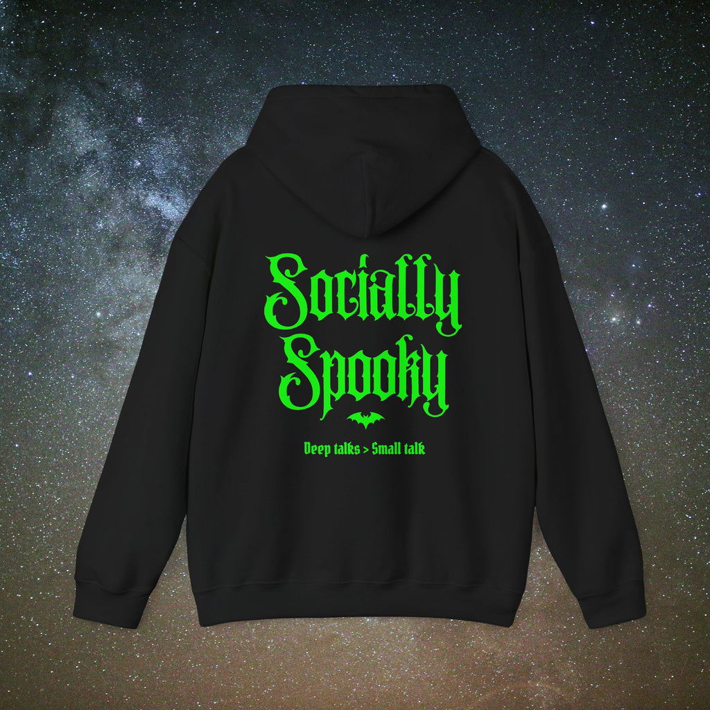 Socially Spooky Hoodie | Neon Green Halloween Edition