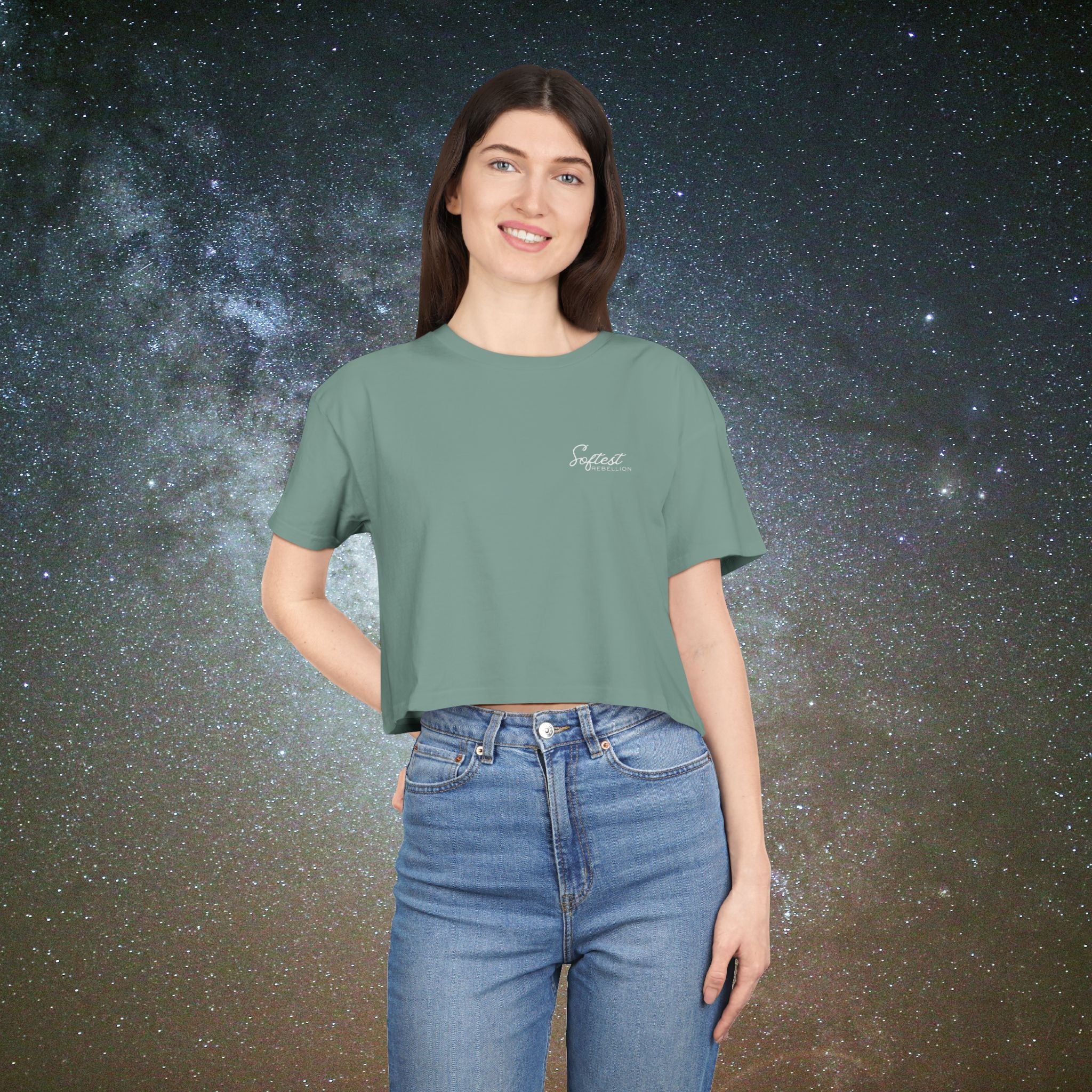 Softest Rebellion™ Minimalist Logo - Crop Top