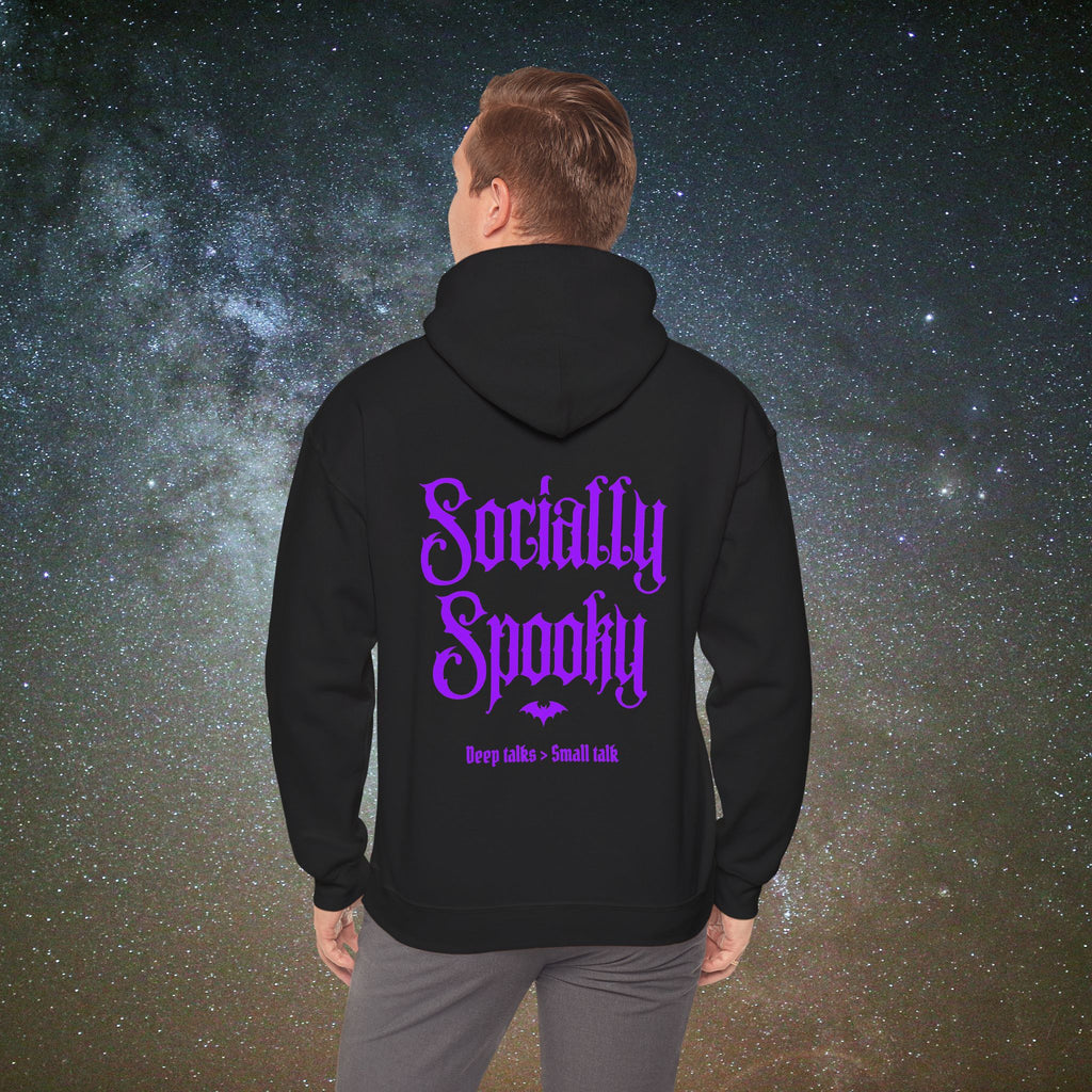 Socially Spooky Hoodie | Neon Purple Halloween Edition