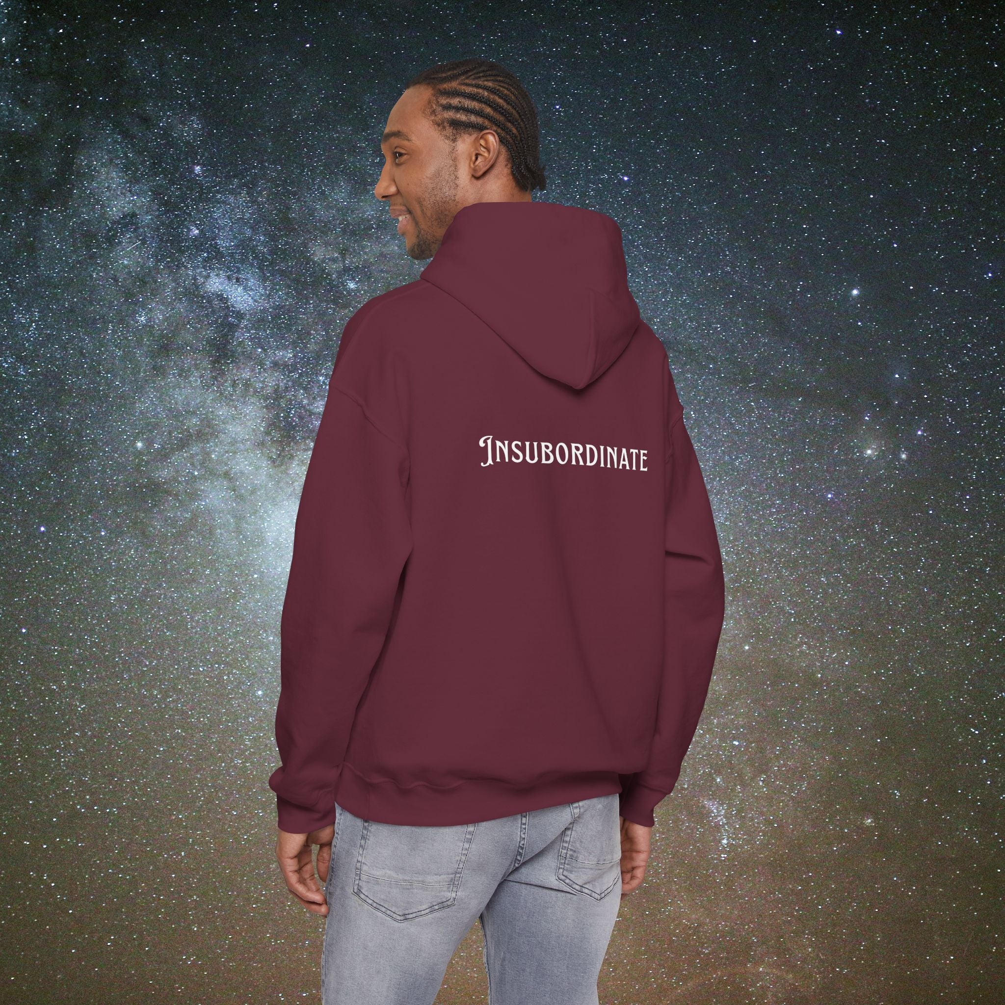 "Insubordinate" Softest Rebellion™ Minimalist Logo - Unisex/Men's Hoodie