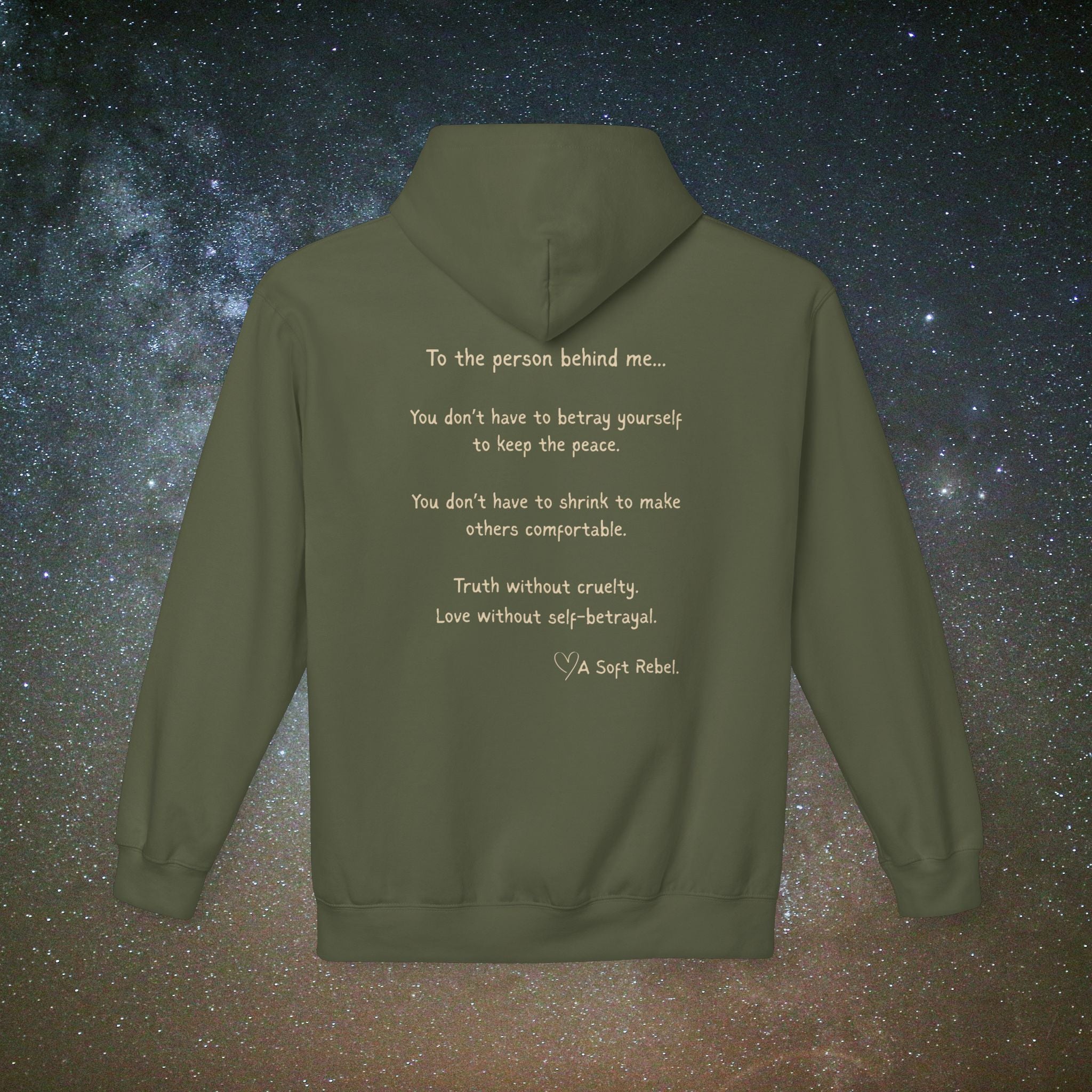 "To the Person Behind Me" - A Soft Rebel Boundary Hoodie